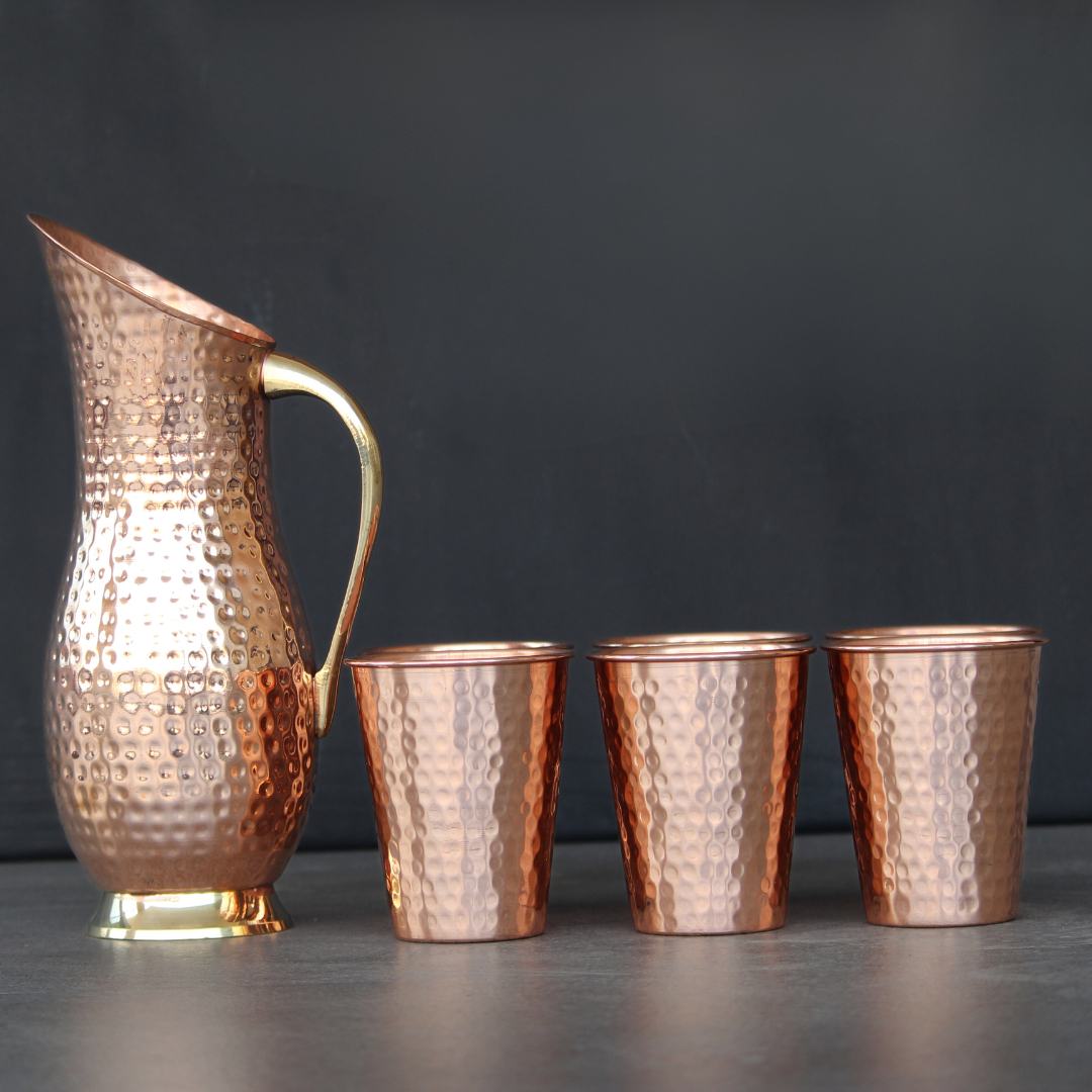 Handcrafted Copper Jug set