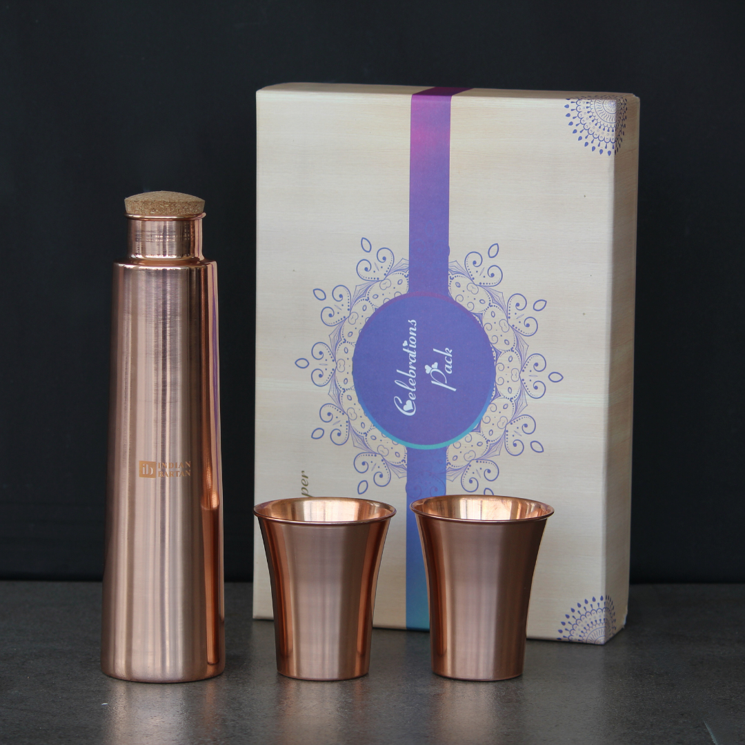 Glossy Copper Tower Bottle set