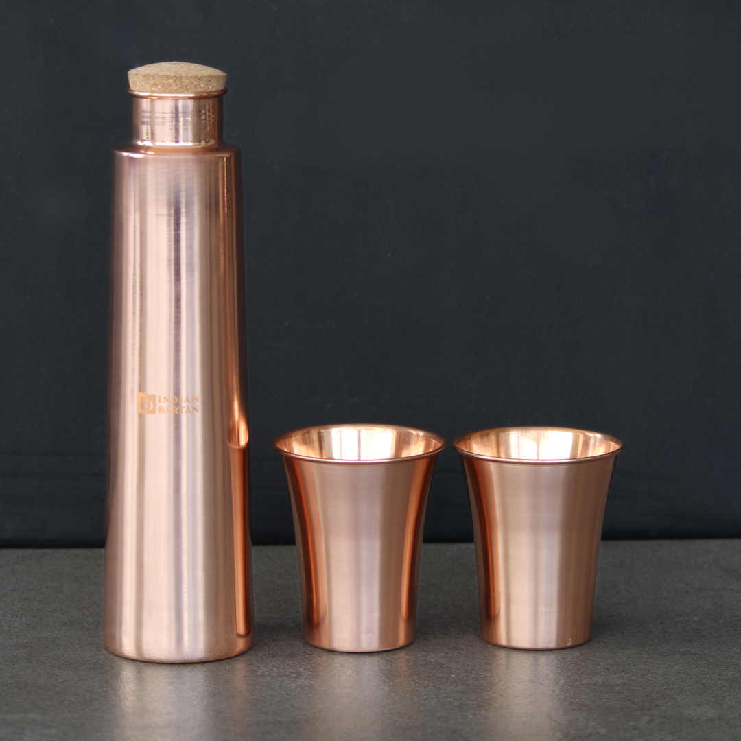 Glossy Copper Tower Bottle set