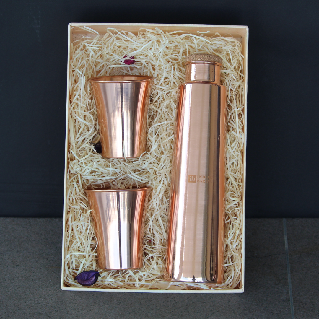 Glossy Copper Tower Bottle set
