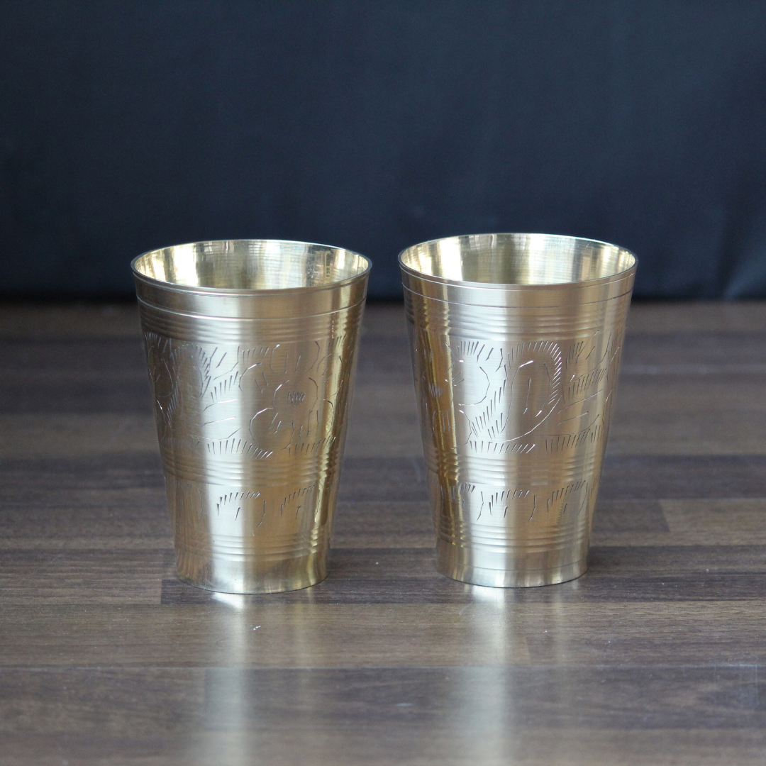 Brass Glass set of 2 with gift box
