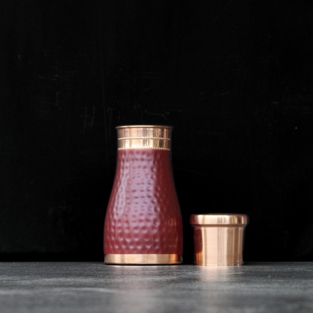 Hammered Copper Water Jar – Red Coated