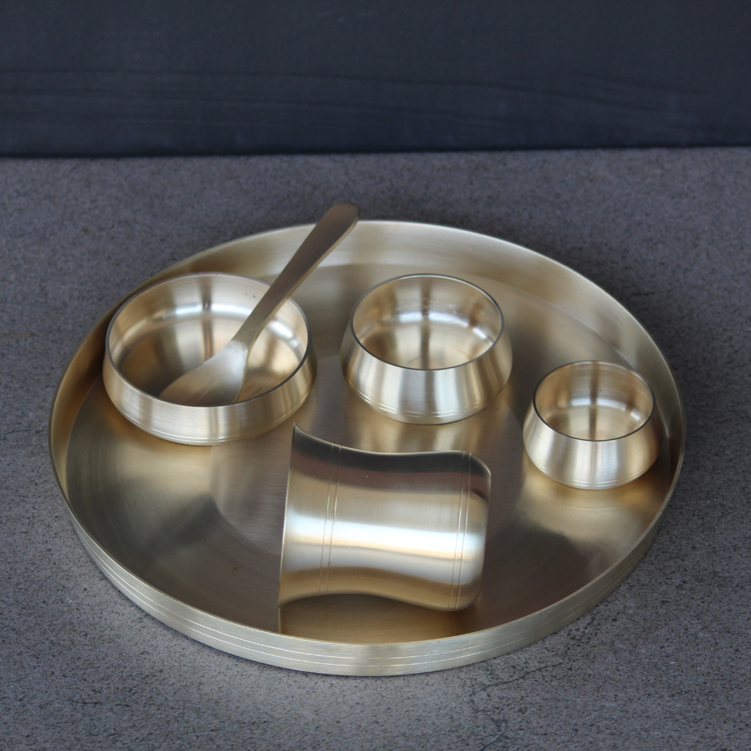 Matt Brass Plate Set