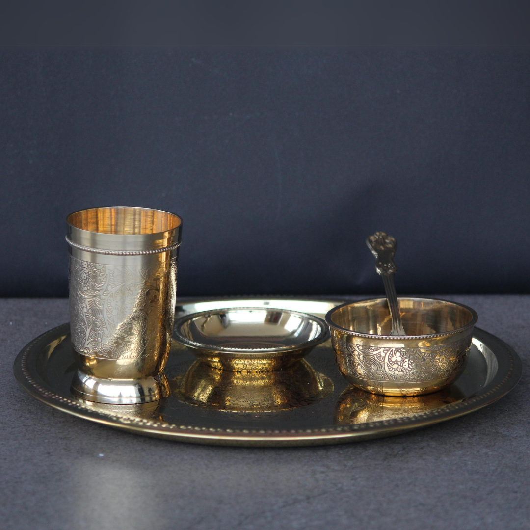 Brass Plate set With Gift Box