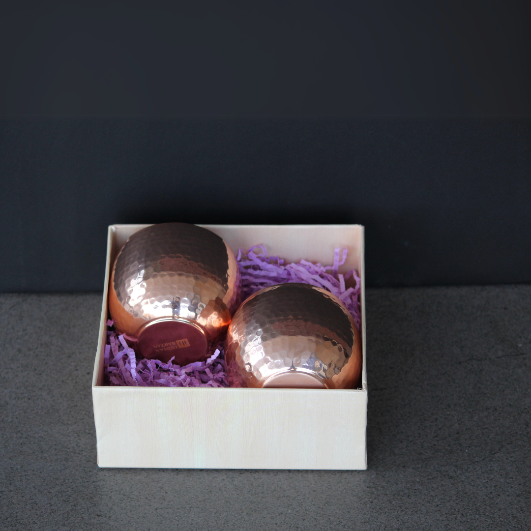 Copper Belly Glass/ Pot with Gift Box