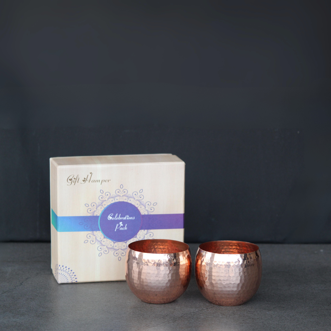 Copper Belly Glass/ Pot with Gift Box