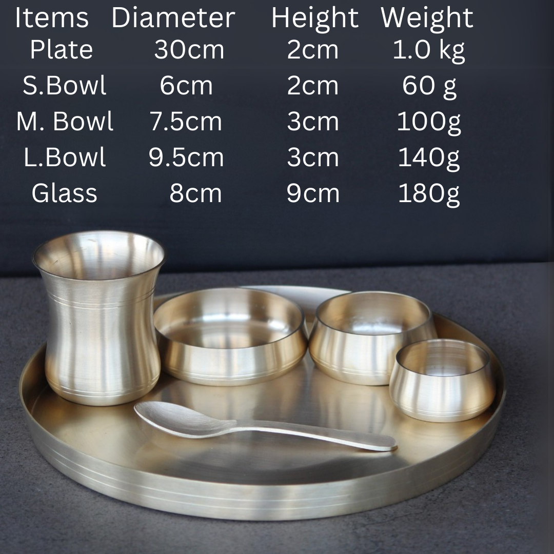 Matt Brass Plate Set With Gift Box
