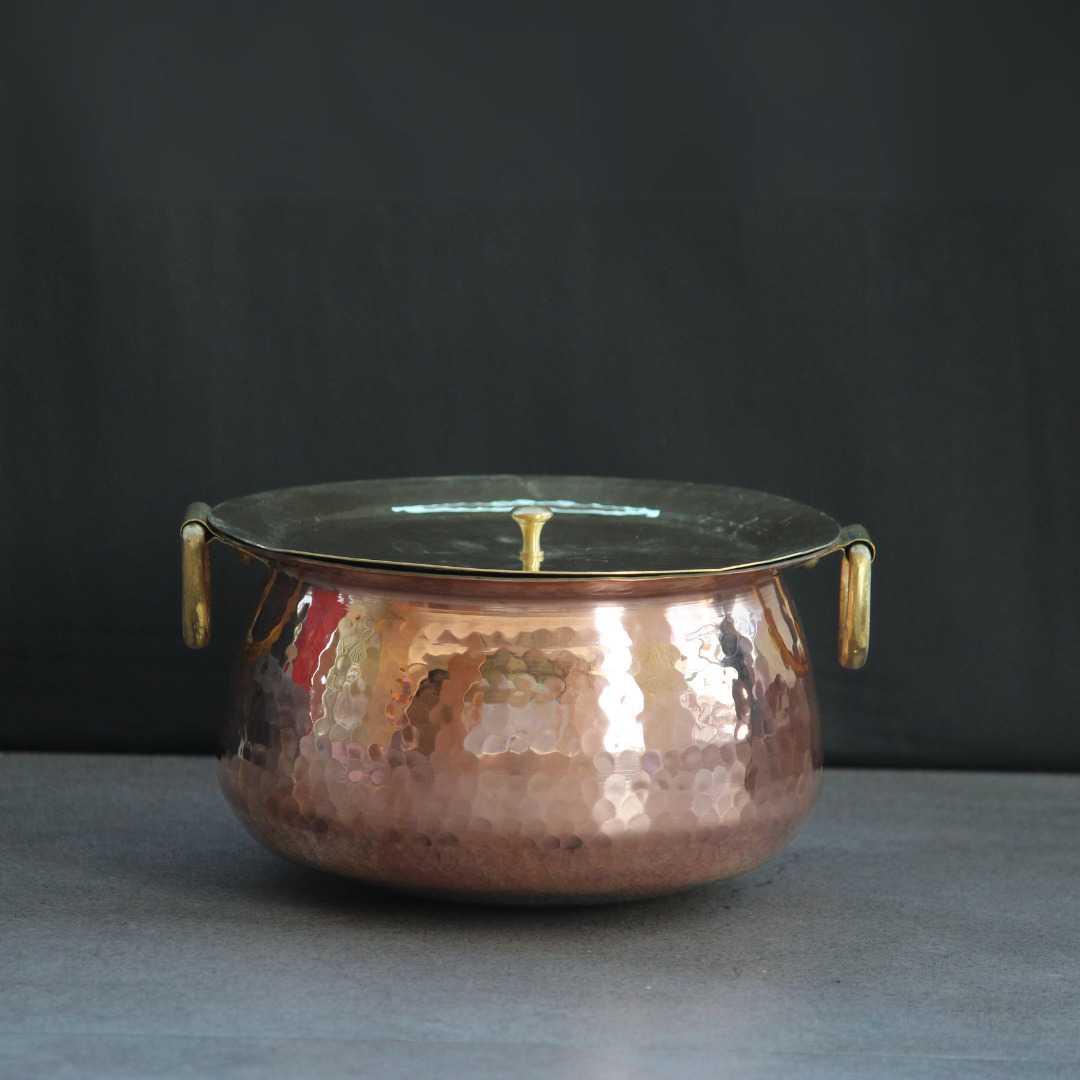 Copper Mughlai Handi / With lid
