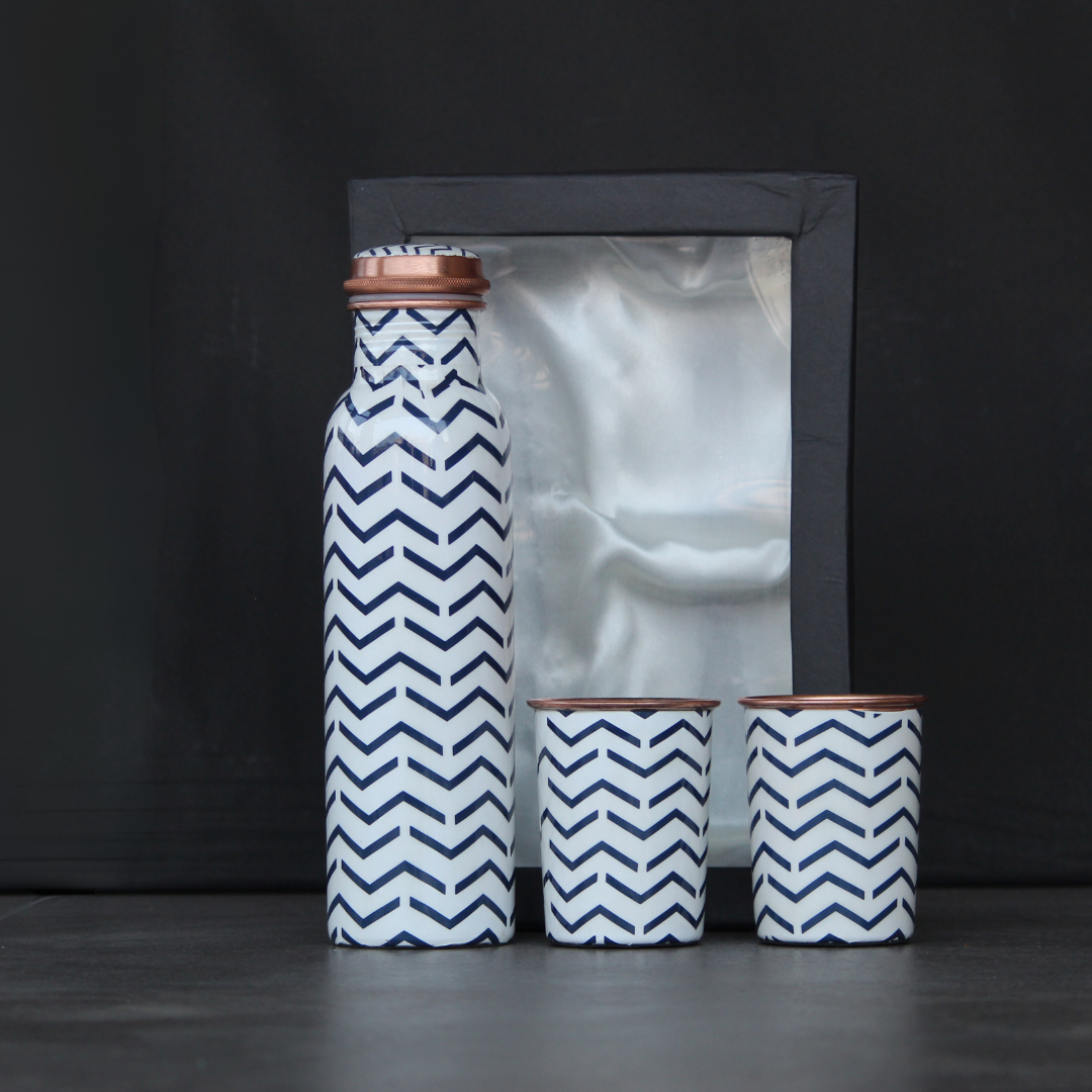 Printed Copper Bottle Set with Gift box