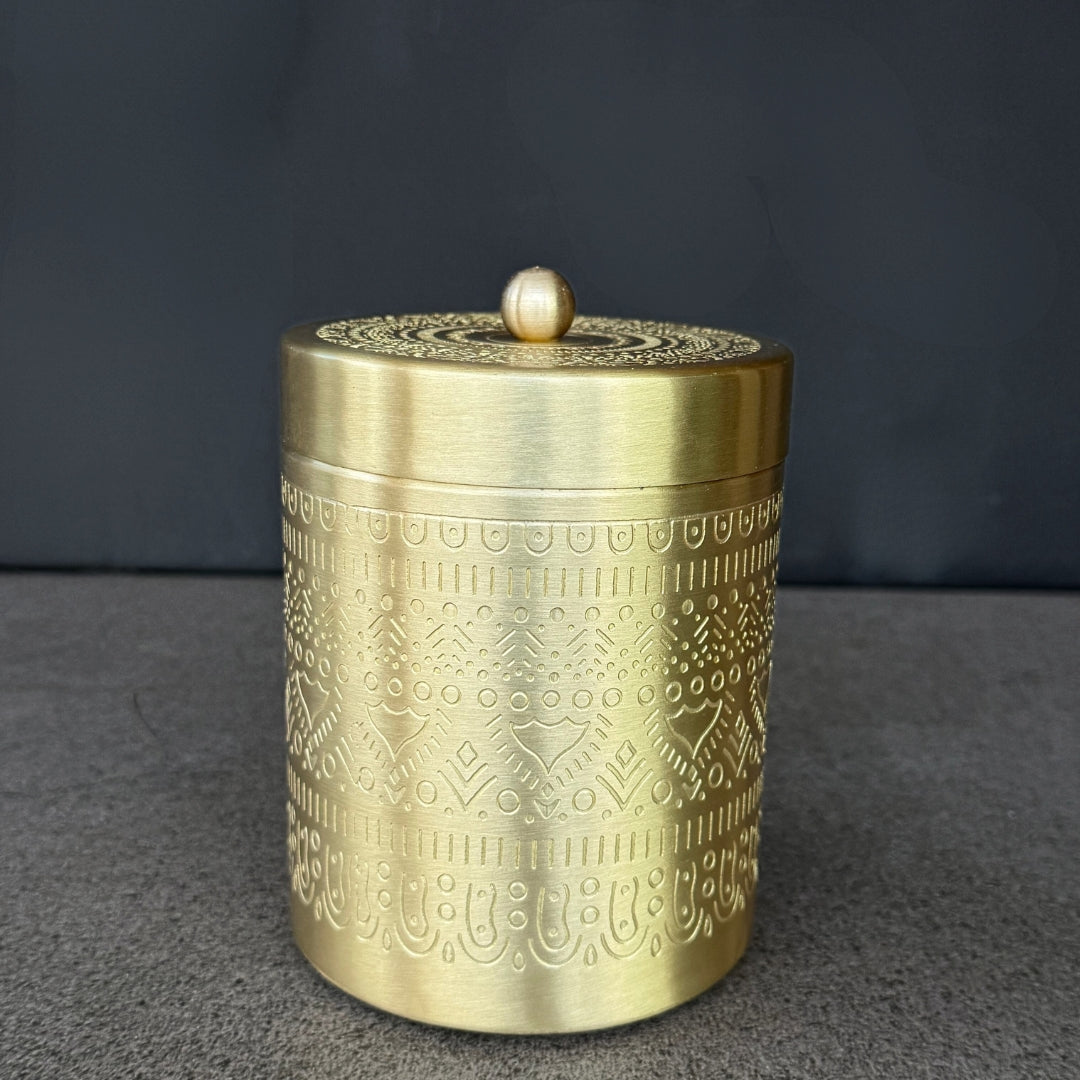 Antique Brass Storage Jar Set With Gift Box