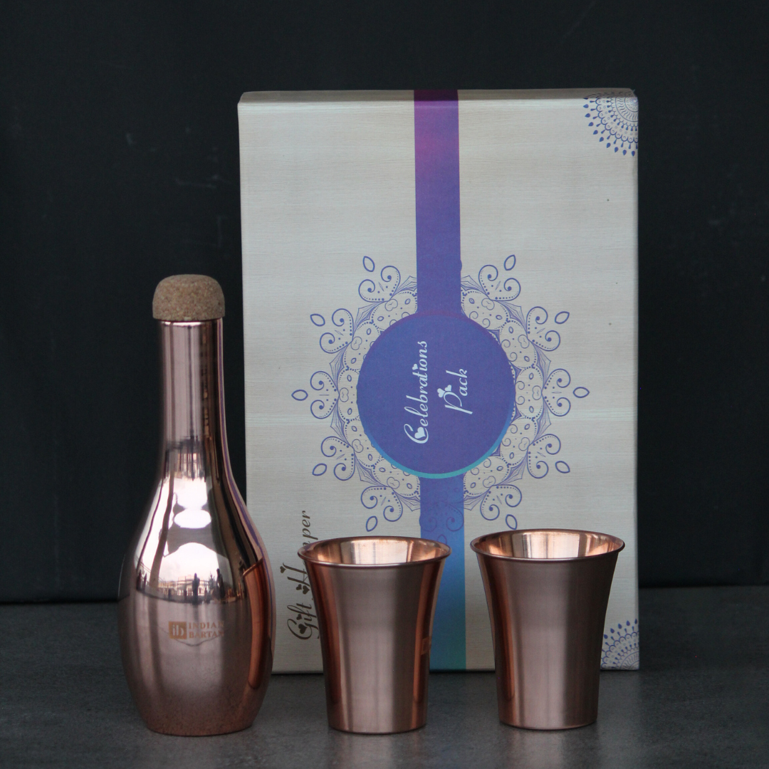 Glossy Copper Belly Bottle Set