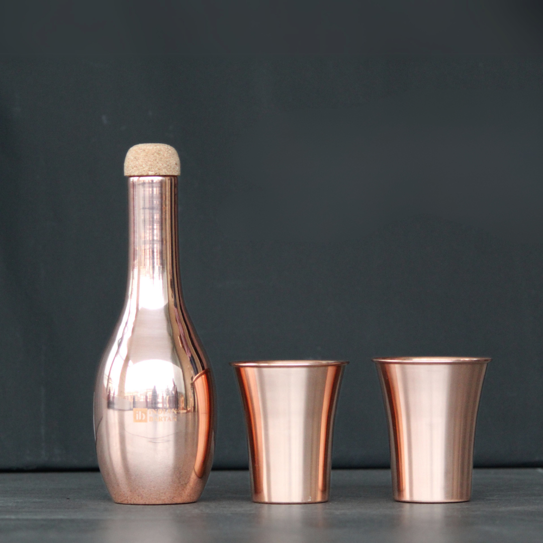 Glossy Copper Belly Bottle Set