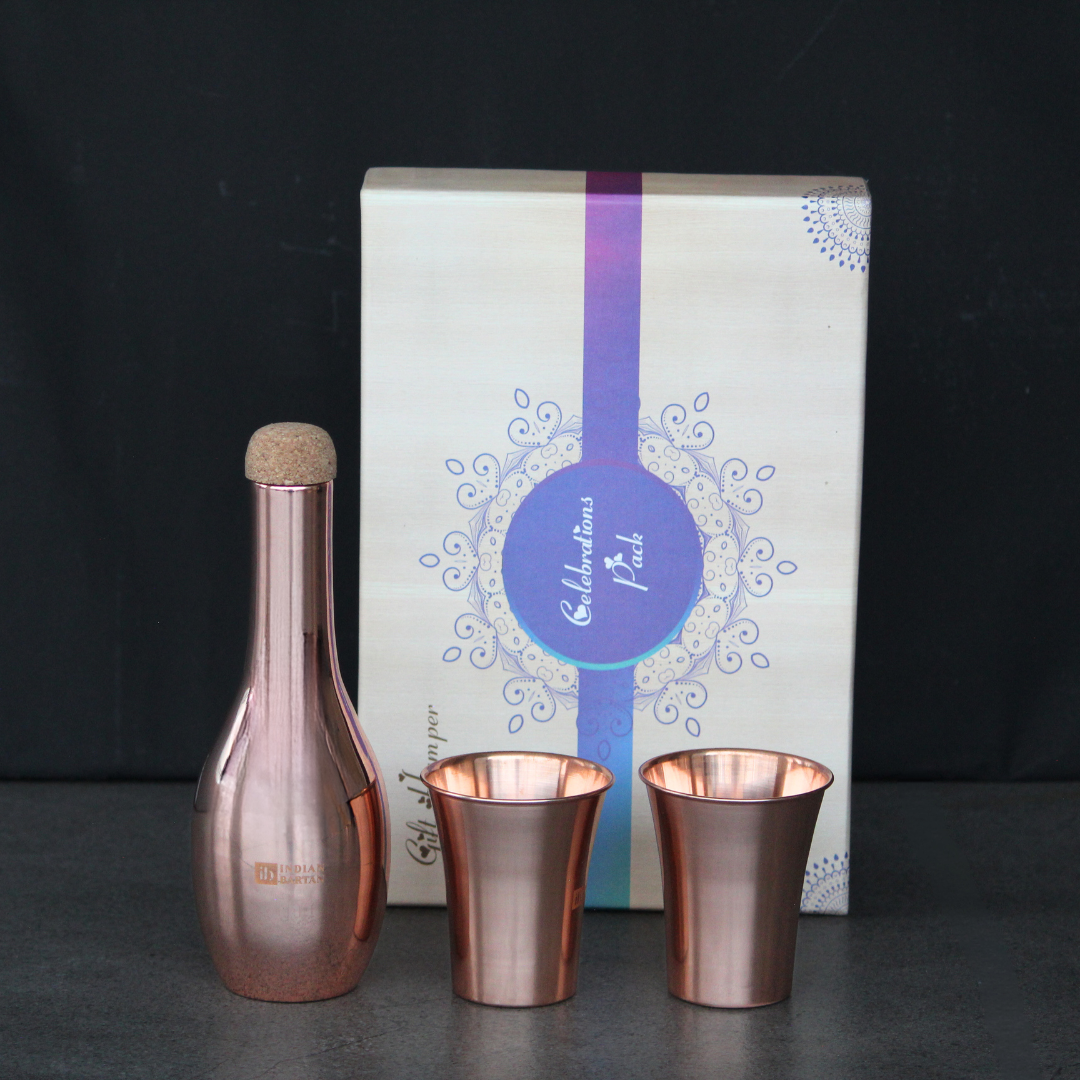 Glossy Copper Belly Bottle Set