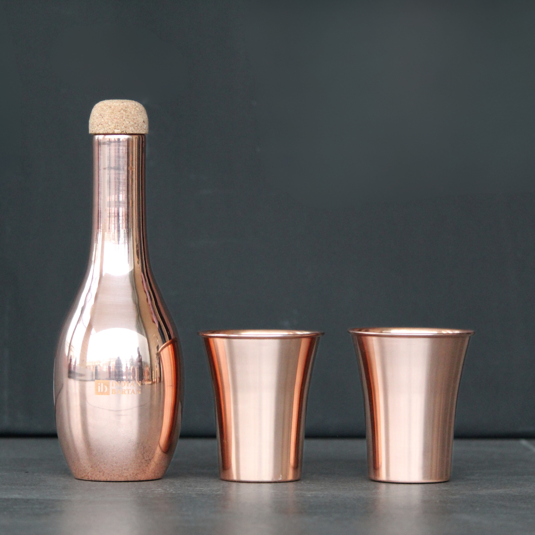 Glossy Copper Belly Bottle Set
