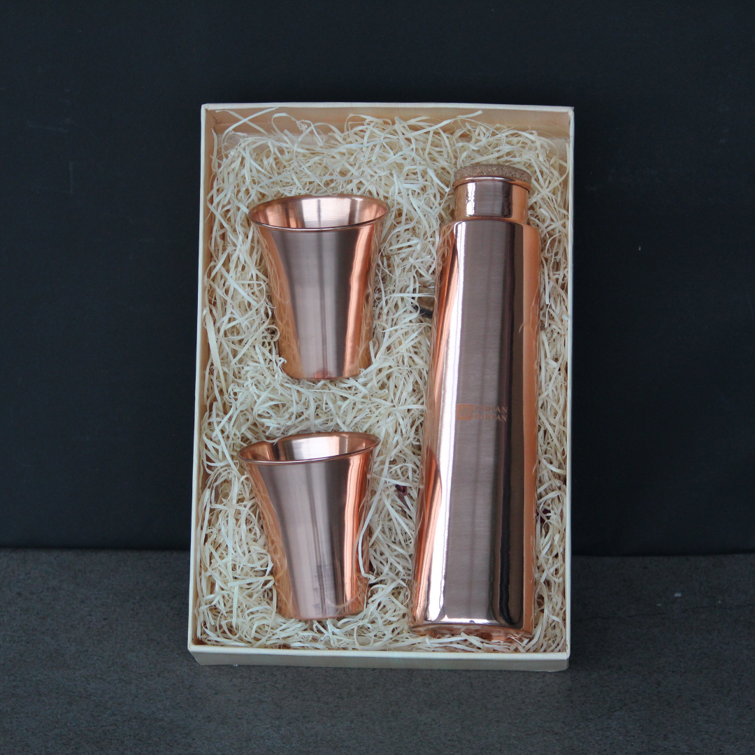 Glossy Copper Tower Bottle set