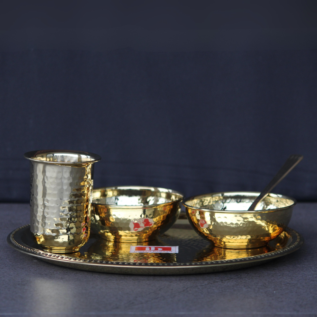 Hammered Brass Plate set