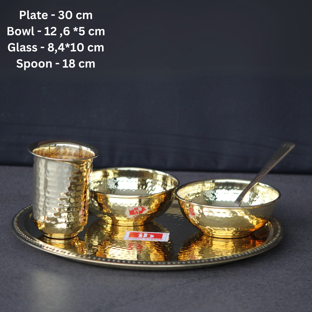 Hammered Brass Plate set