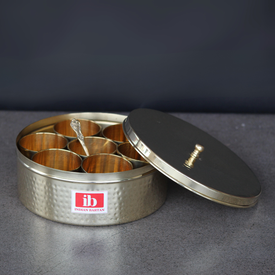 Daani Handcrafted Brass Masala Daani / Spice Box – Indian Bartan