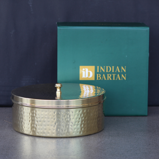 Brass Masala Daani / Spice Box With Gift Box