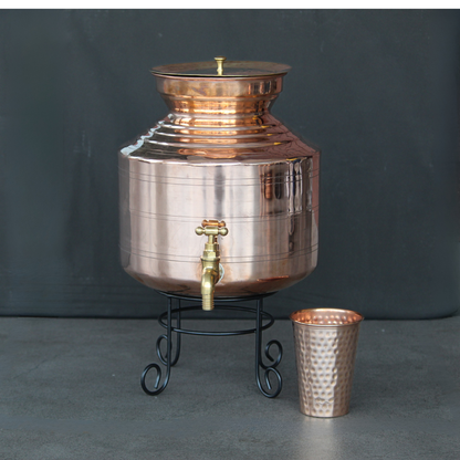 Copper Water Dispenser With Glass
