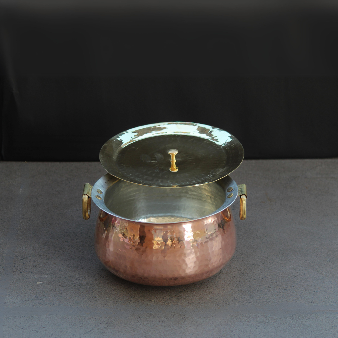 Copper Mughlai Handi / With lid