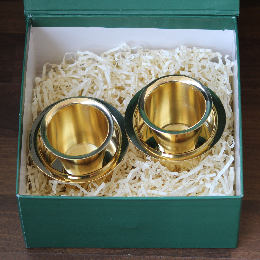 Brass Coffee Davara Tumbler with Gift Box