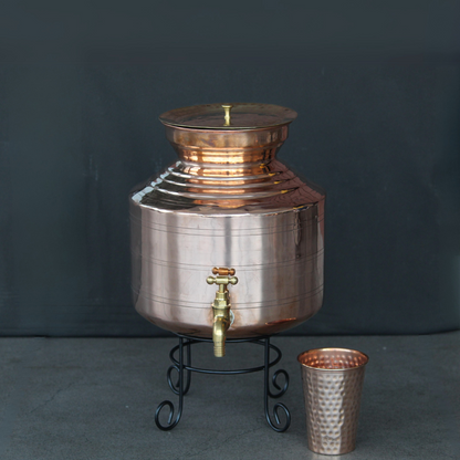 Copper Water Dispenser With Glass