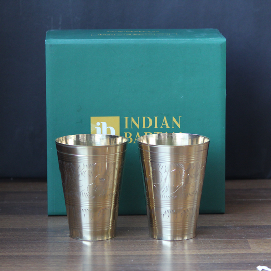 Brass Glass set of 2 with gift box