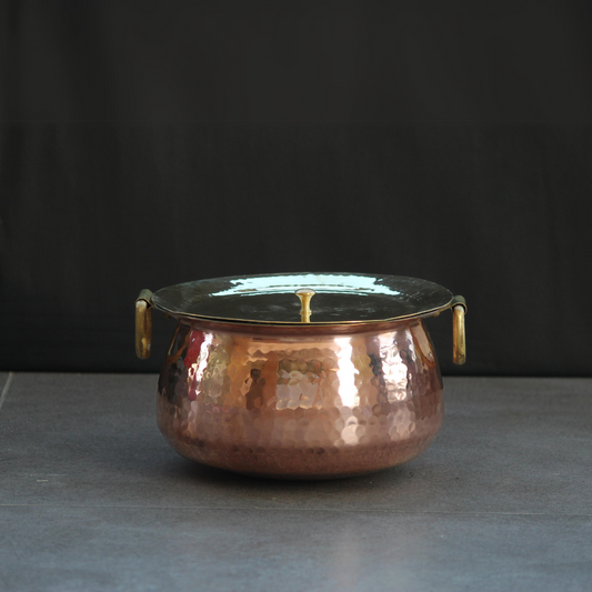 Copper Mughlai Handi / With lid