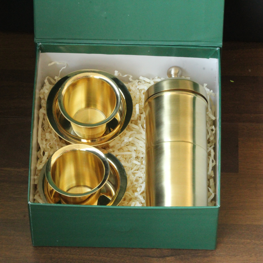 Brass Coffee Filter Set With Gift Box