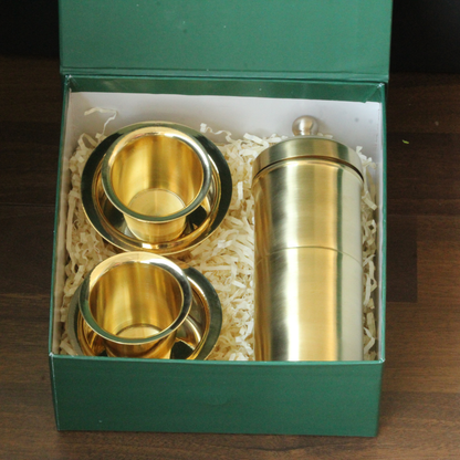 Brass Coffee Filter Set With Gift Box