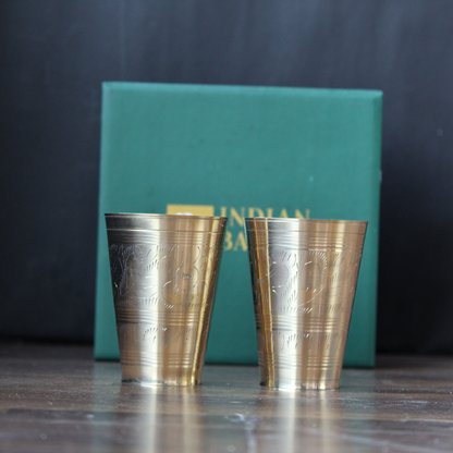 Brass Glass set of 2 with gift box