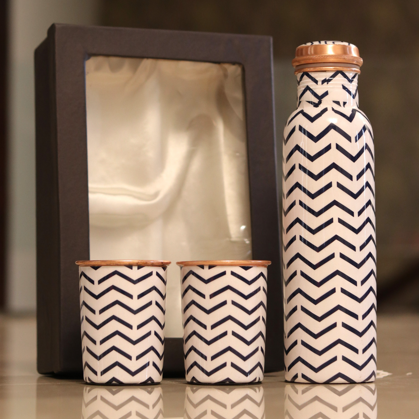 Printed Copper Bottle Set with Gift box