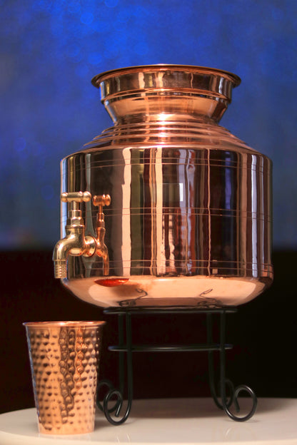 Copper Water Dispenser With Glass
