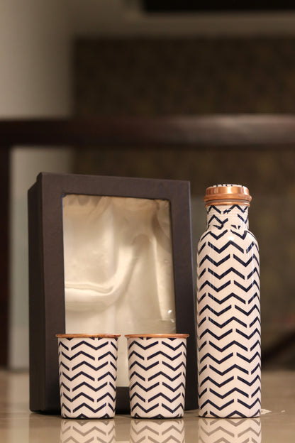 Printed Copper Bottle Set with Gift box