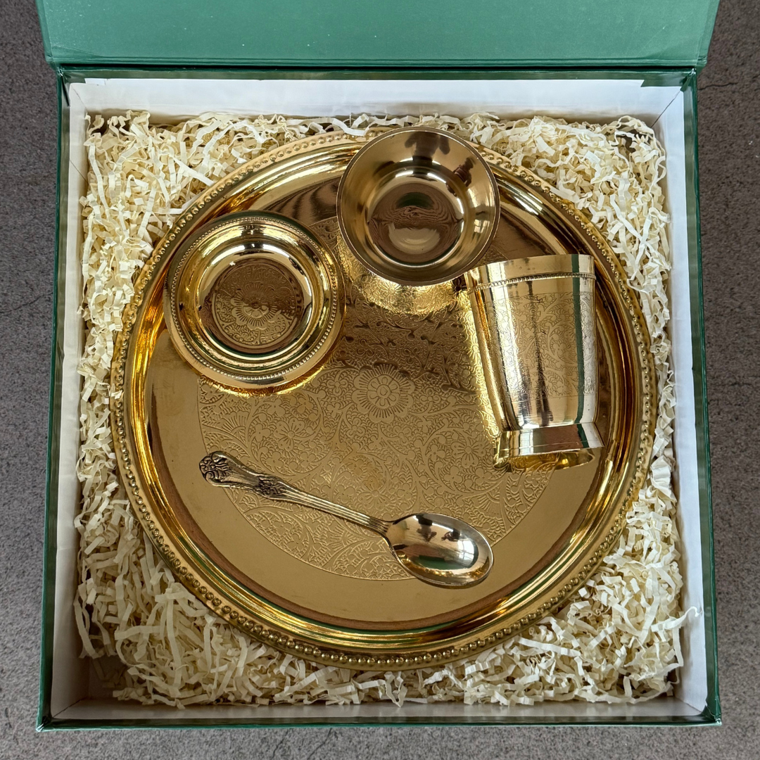 Brass Plate set With Gift Box