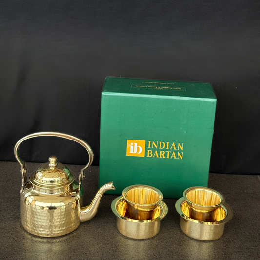 Brass Teapot Set With Gift Box