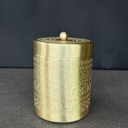Antique Brass Storage Jar Set With Gift Box
