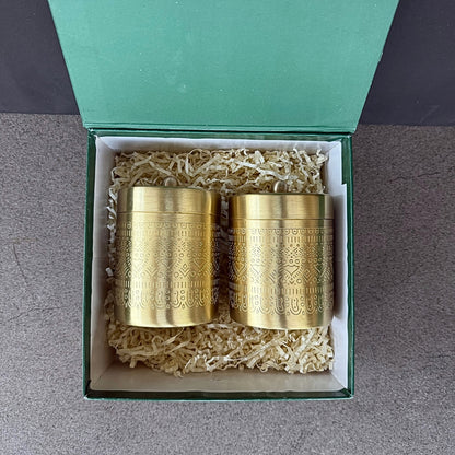 Antique Brass Storage Jar Set With Gift Box