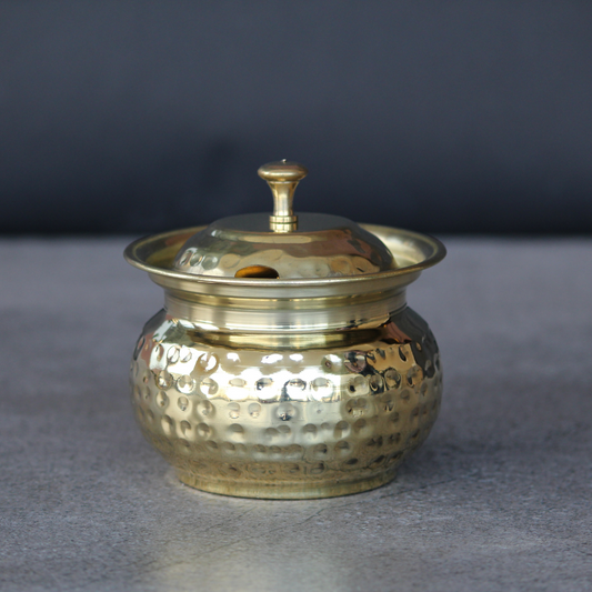 Hammered Brass Ghee Pot